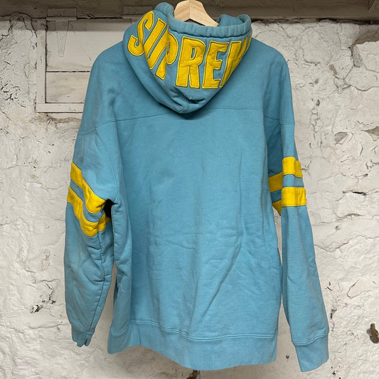 Supreme USNY Blue Yellow Hoodie Sz L