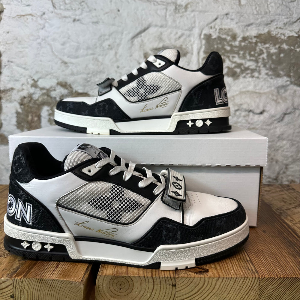 Louis Vuitton Black White Strap Trainer Sneaker Sz 10 (8.5LV)