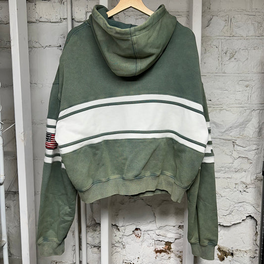 Vale Cursive Green Zip Up Hoodie Sz M
