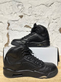 Air Jordan 5 Premium Triple Black Sz 9