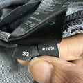 Amiri MX1 Black Leather Grey Denim Jeans Sz 33