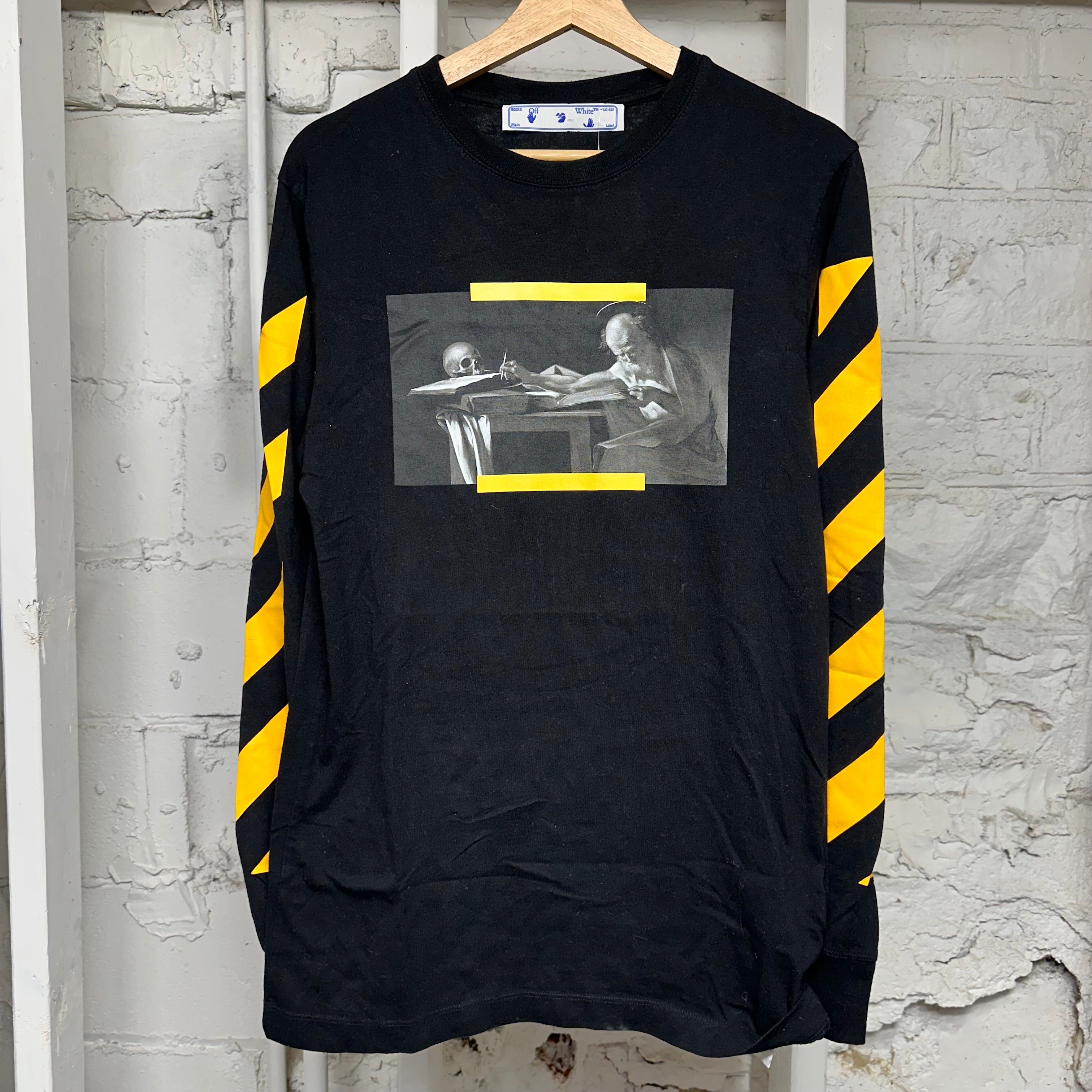 Off-White Painting Logo Black Long Sleeve Sz S