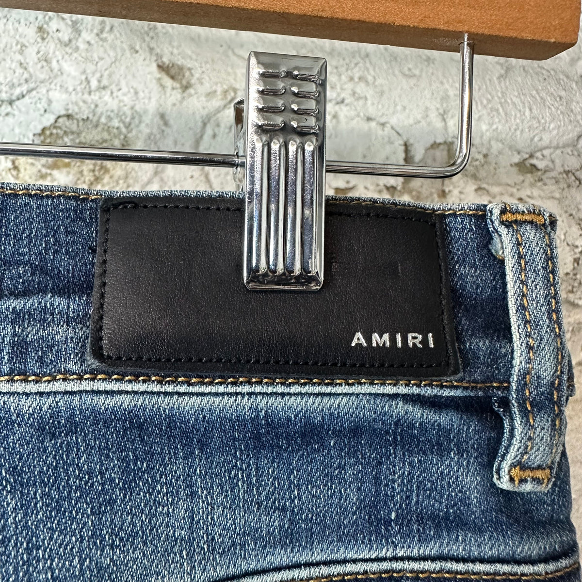 Amiri MX1 Blue Plaid Flannel Dark Blue Denim Jeans Sz 29