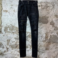 Amiri MX1 Multicolor Paisley Thrasher Black Denim Jeans Sz 29