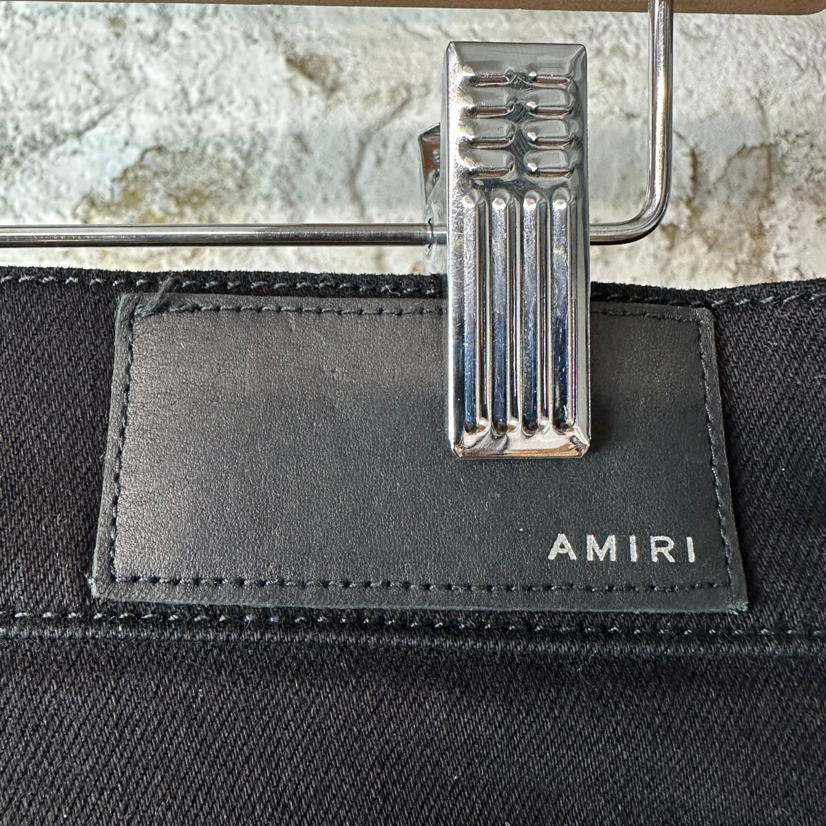 Amiri MX1 Brown Suede Black Denim Jeans Sz 33