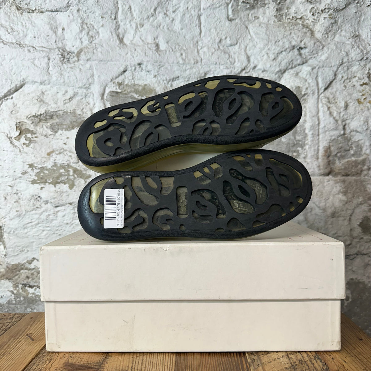 Alexander McQueen Black Tab White Clear Sole Sneaker Sz 9 (42)