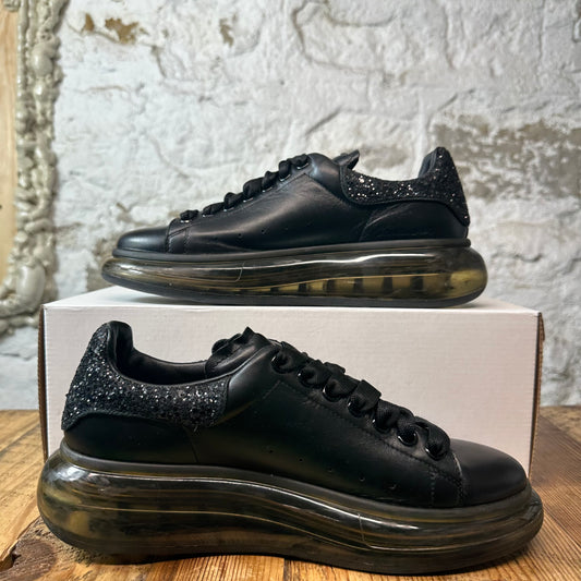 Alexander McQueen Glitter Tab Black Sneaker Sz 7 (40)