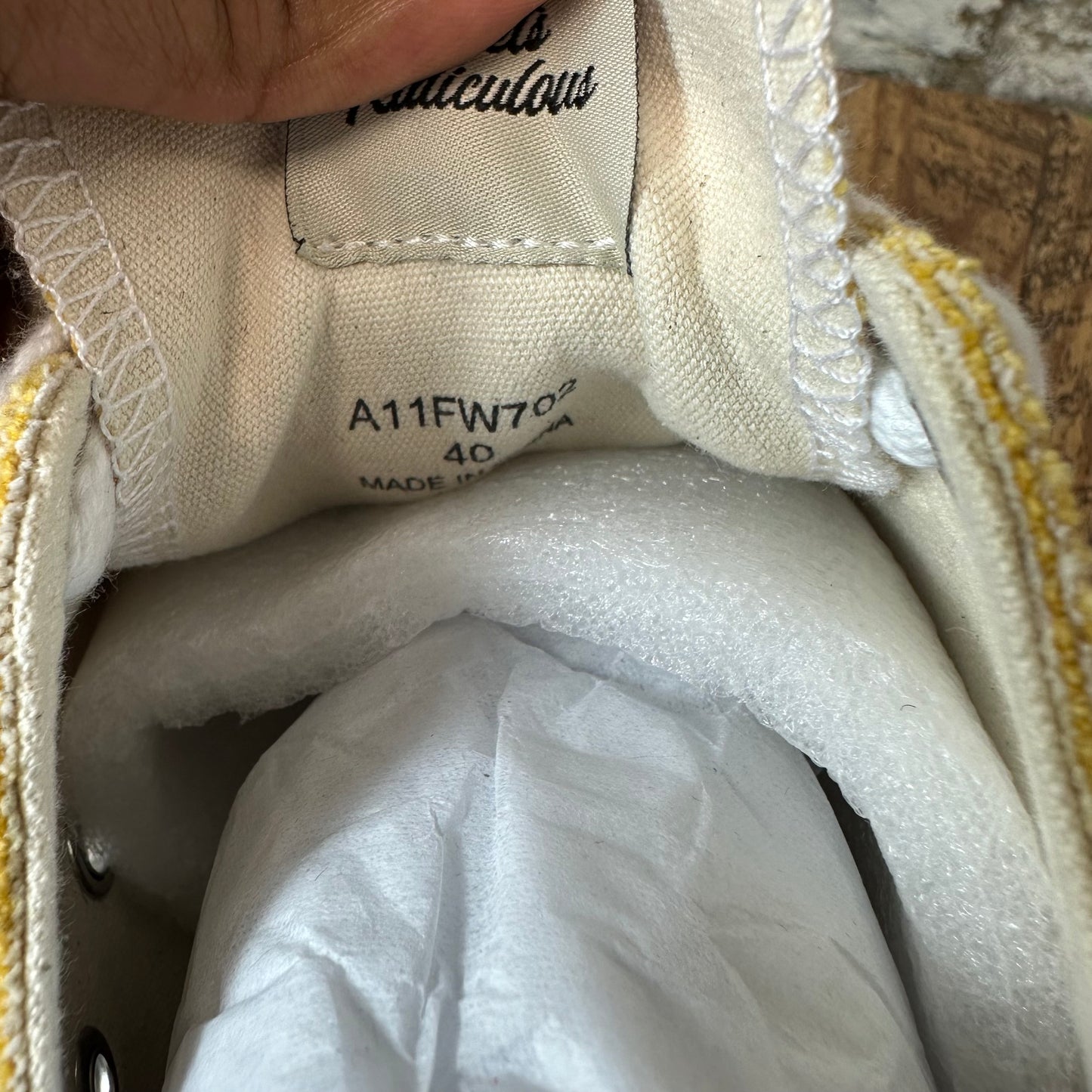 Maison Mihara Peterson 23 Yellow White Sneaker Sz 7 (40) DS