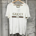Gucci Classic Logo White T-Shirt Sz S