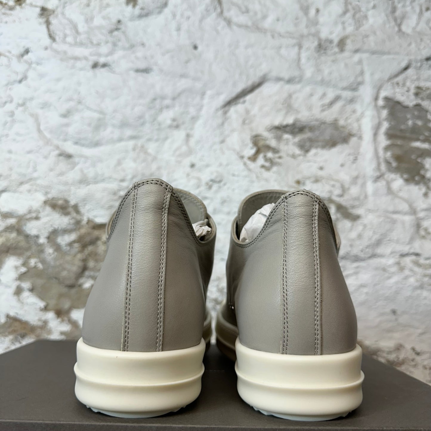 Rick Owens Leather Pearl Milk Sneaker DS