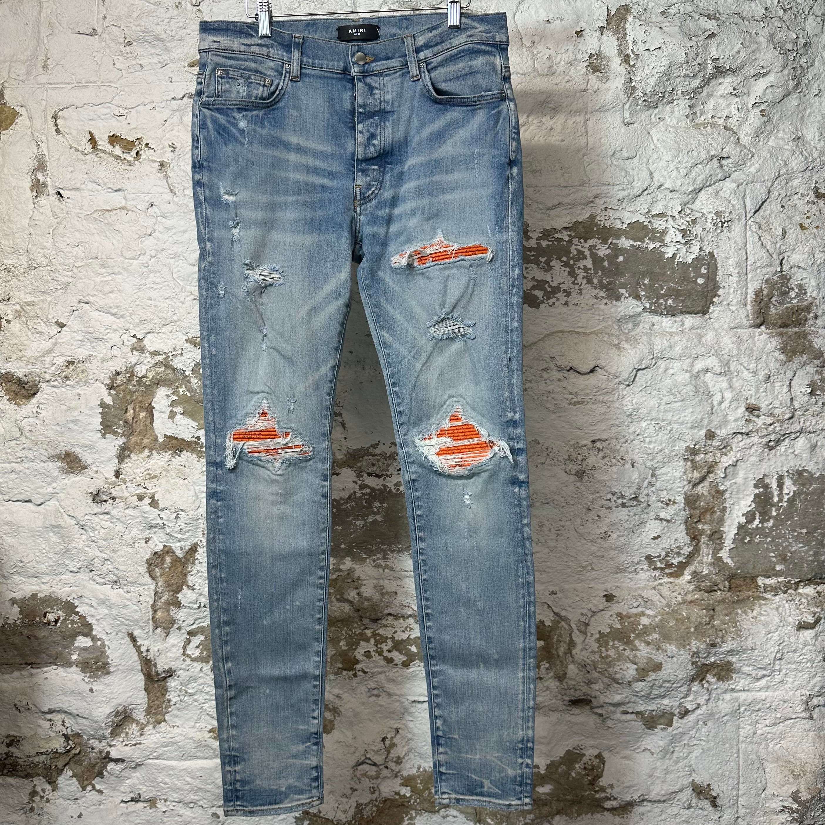 希少【AMIRI】MX1 クラック ペイント ジーンズ 32 Buy Amiri MX1 Cracked Paint 'Clay Indigo' - PS22MDS135 408