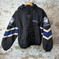 Supreme M&N NCAA Hooded Stadium Jacket Black Sz M