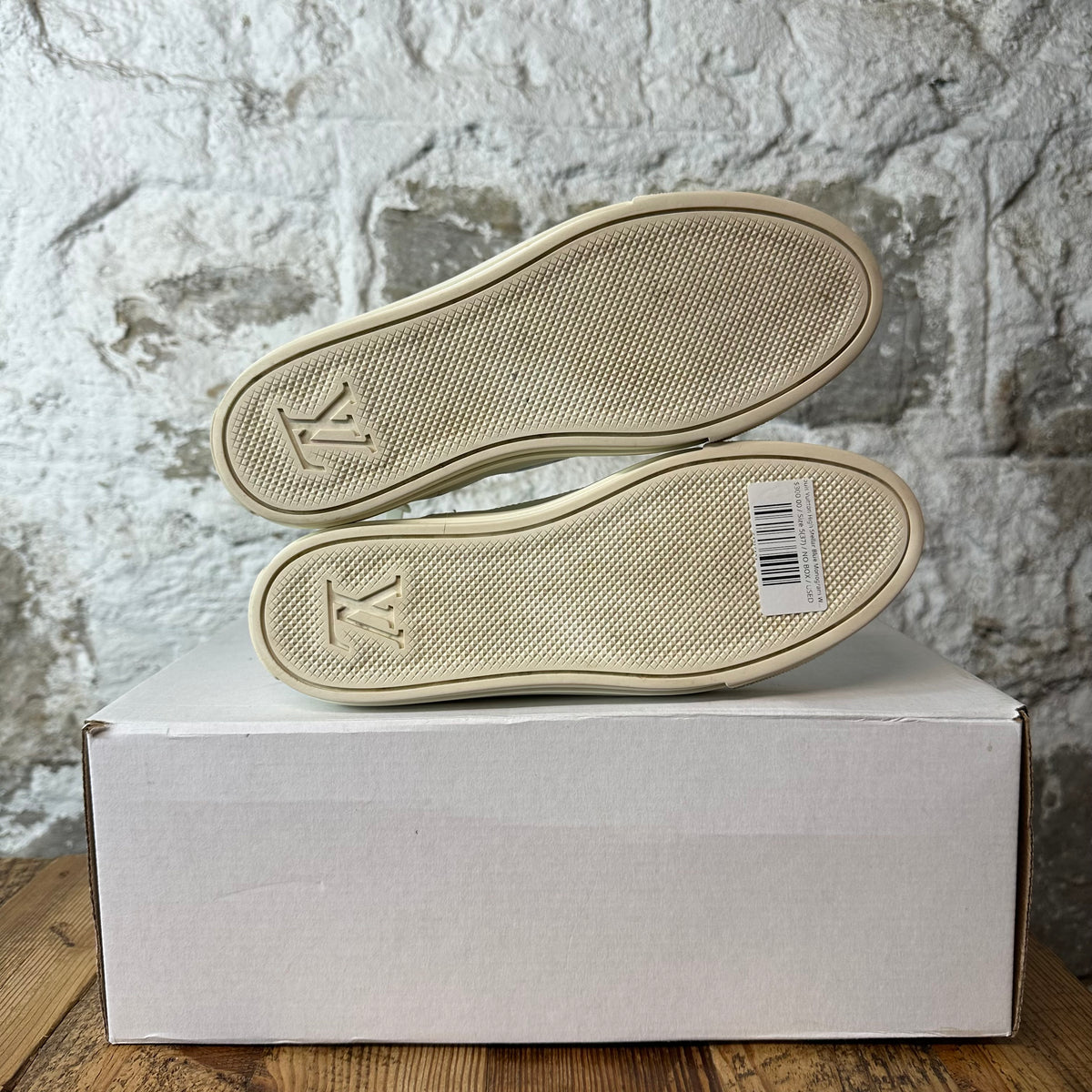 Louis Vuitton High Stellar Blue Monogram White Sneaker Sz 5 (37)