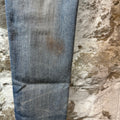 Amiri MX1 Grey Orange Plaid Patch Blue Denim Jeans Sz 34