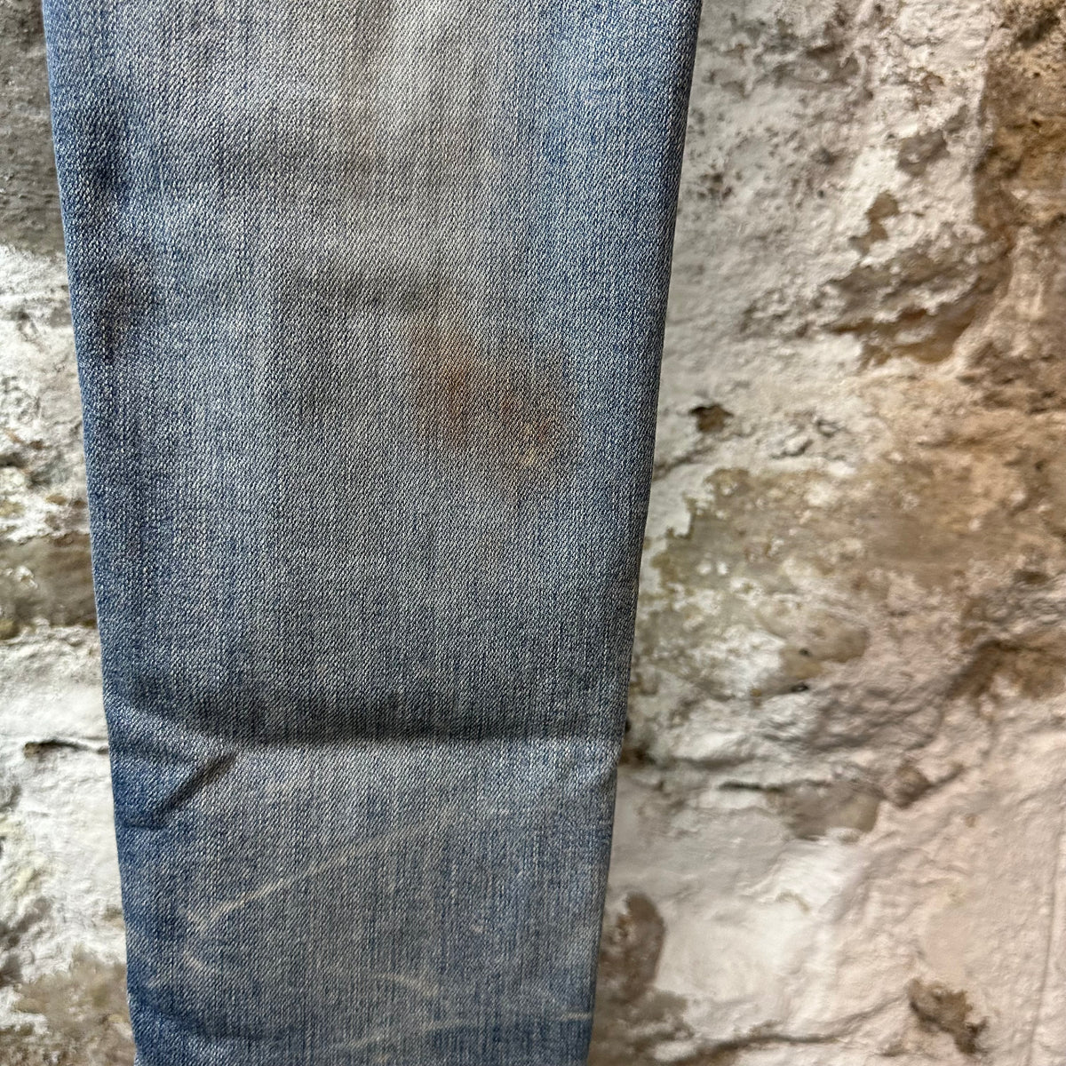 Amiri MX1 Grey Orange Plaid Patch Blue Denim Jeans Sz 34