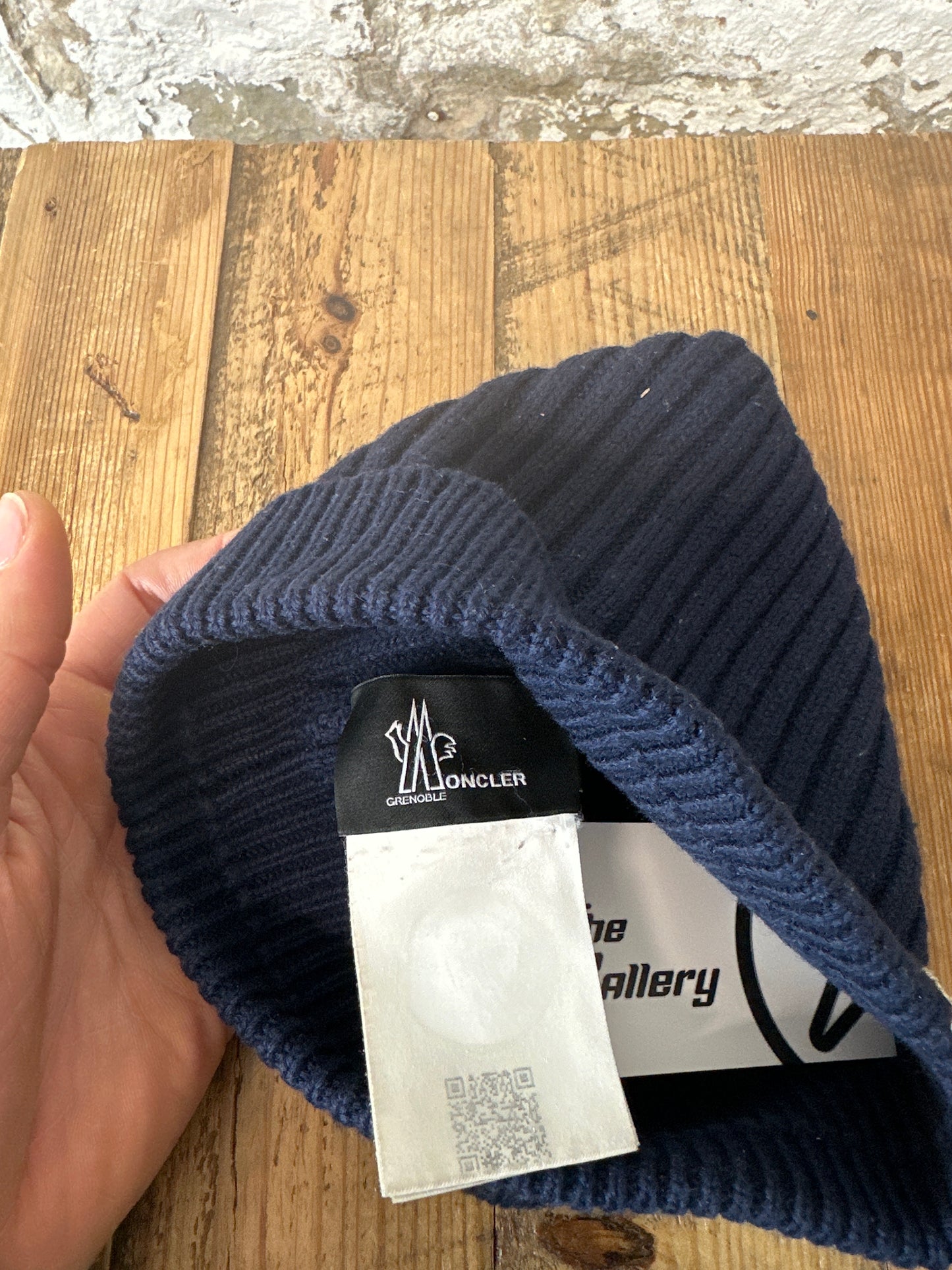 Moncler Small Logo Navy Beanie