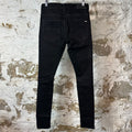 Amiri Black Leather Core Logo Black Waxed Denim Jeans Sz 29