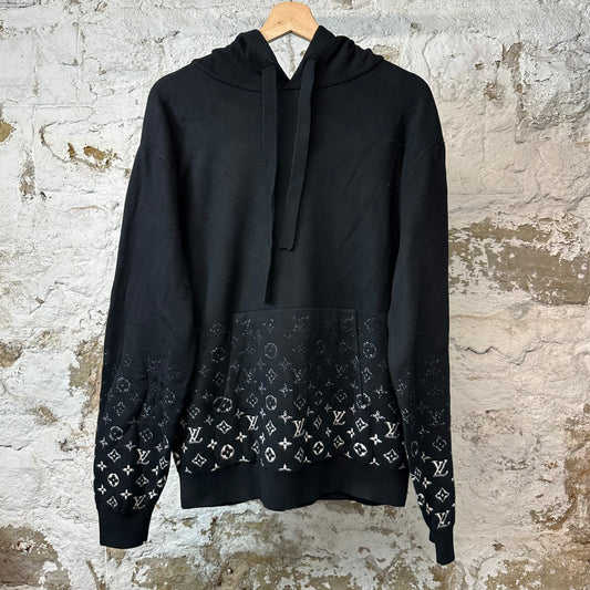Louis Vuitton White Monogram Gradient Hoodie Black Sz M