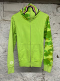 Bape Lime Green Zip Up Shark Hoodie Sz M