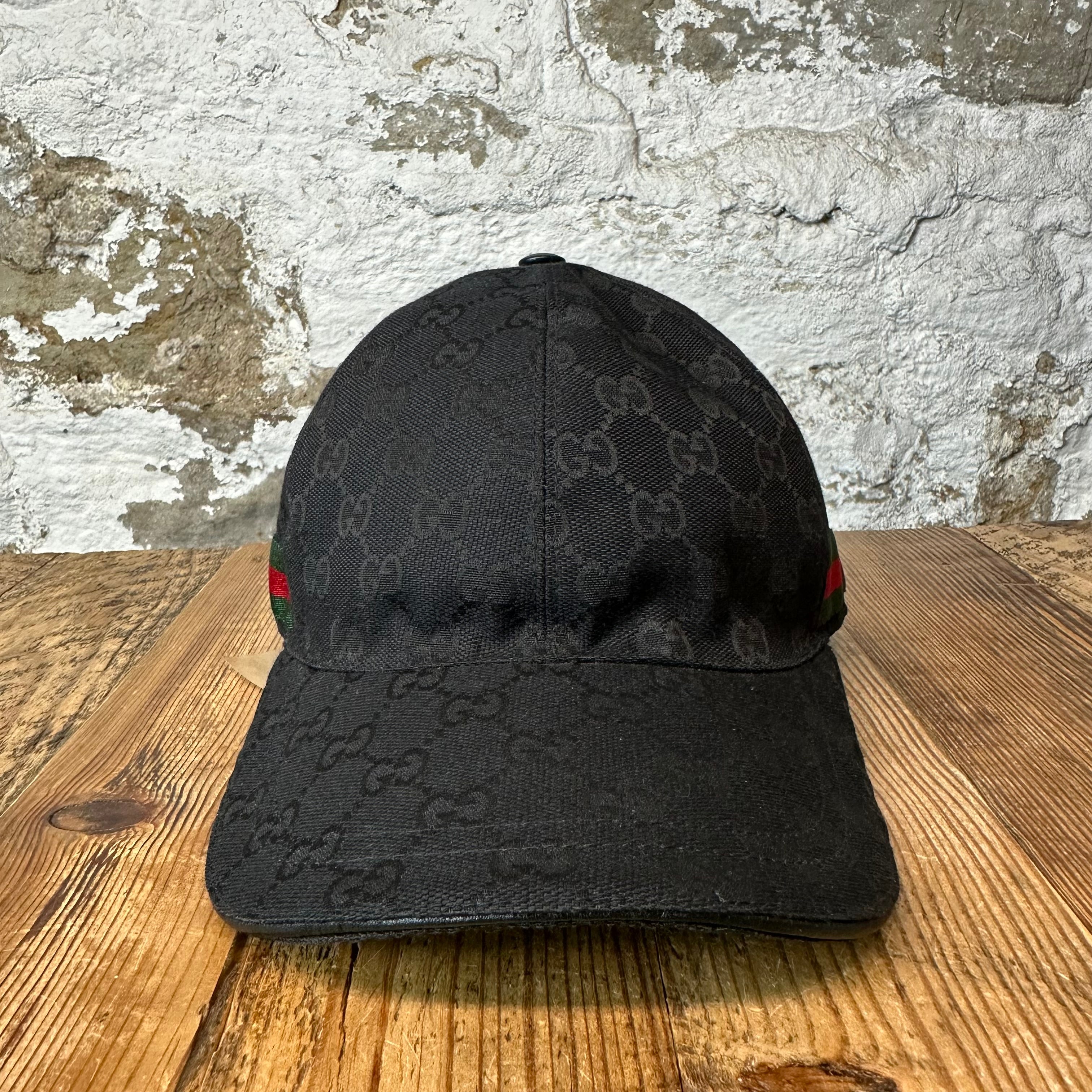Gucci Black GG Monogram Hat Sz M