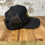 Amiri Yellow Spell Black Trucker Hat