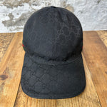 Gucci Black Monogram Hat Sz XL