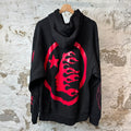 Hellstar Red Gel Logo Hoodie Black Sz L
