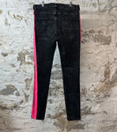 Amiri Pink Striped Black Denim Jeans Sz 34