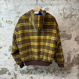 Supreme Yellow Plaid Fur Lined Jacket Sz S