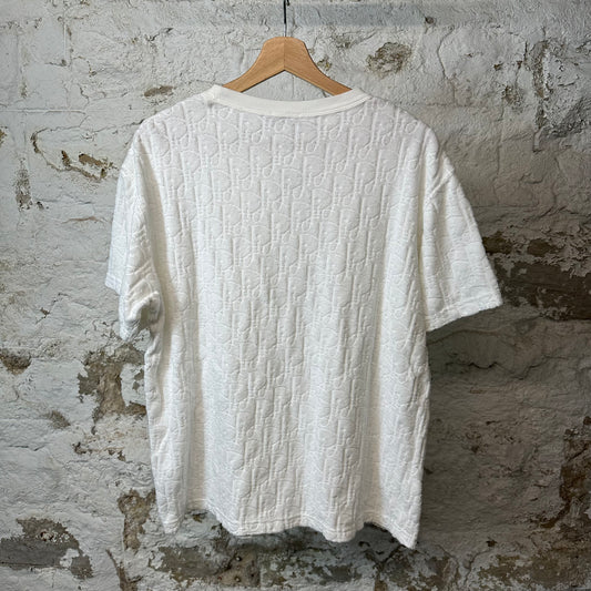 Dior White Towel Monogram T-shirt Sz M