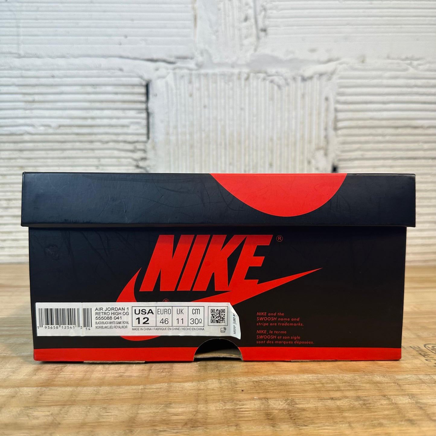 Air Jordan 1 High Royal Toe Sz 12