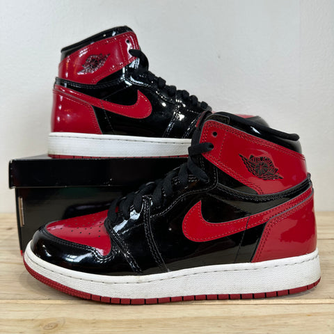 Air Jordan 1 Patent Bred Sz 7Y