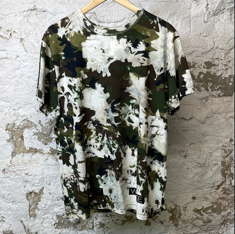 Off White White Green Camo T-shirt Sz S