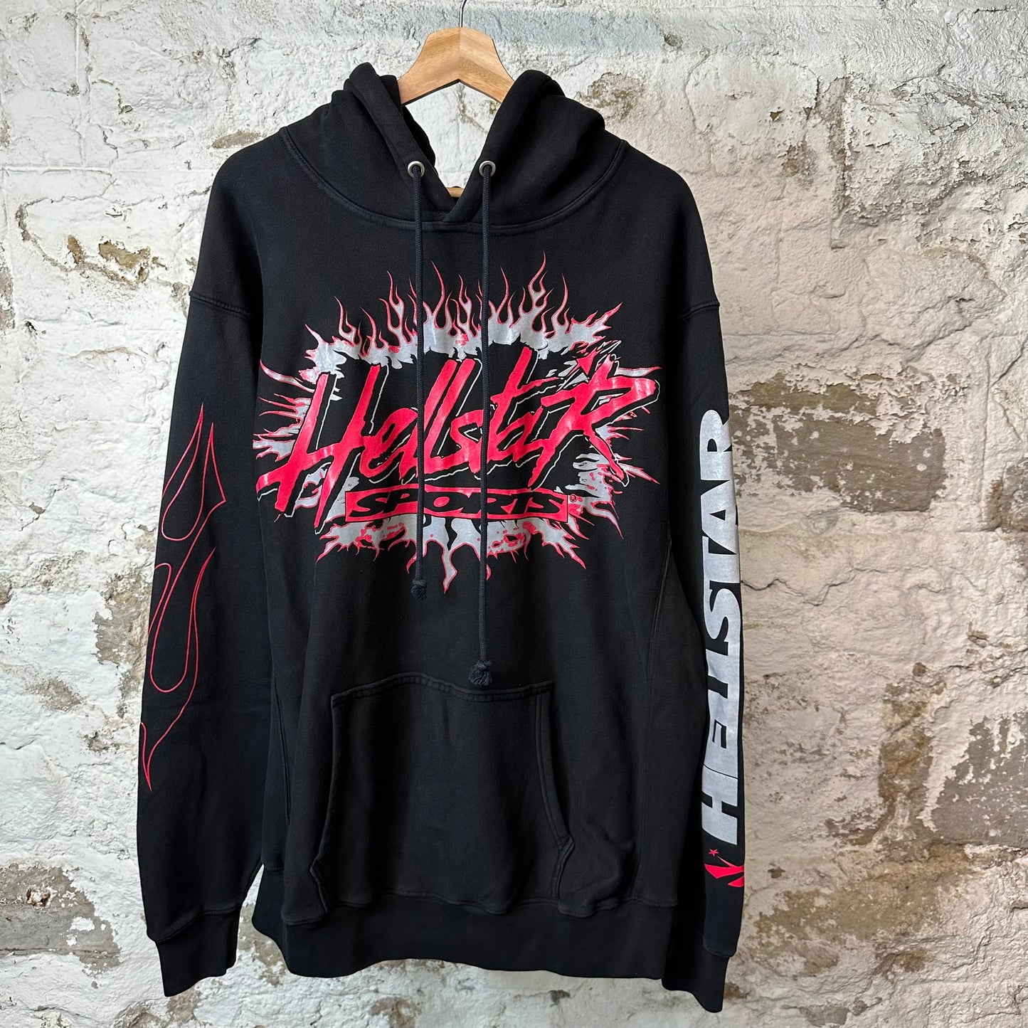 Hellstar Red Gel Logo Hoodie Black Sz L
