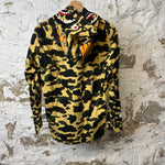 Bape Yellow Camo Shark Button Up Jacket Sz L