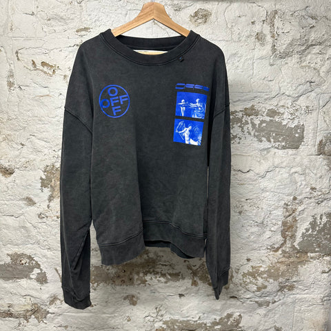 Off White Black Blue Caravaggio Crewneck Sz XL