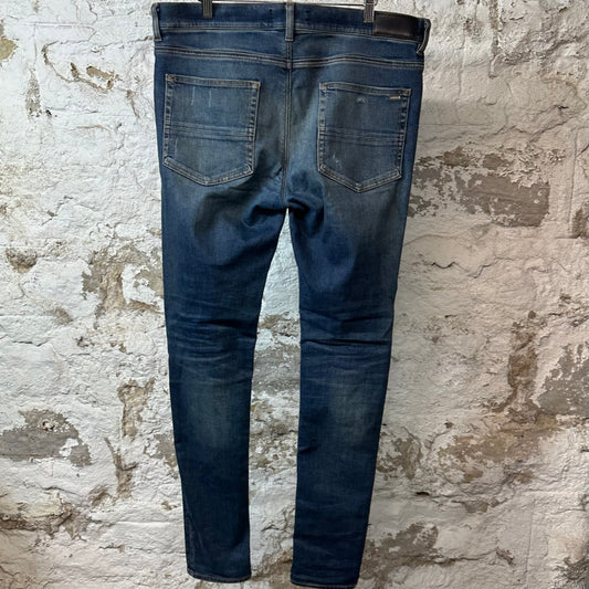 Amiri Rips Dark Blue Denim Jeans Sz 36