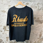 Rhude Yellow Spell T-shirt Black Sz S