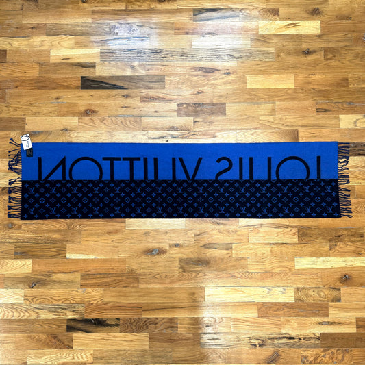 Louis Vuitton Blue Cashmere Scarf