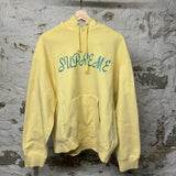 Supreme Blue Cursive Spell Hoodie Yellow Sz M