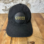 Gucci Circle Logo Black Monogram Hat Sz XL