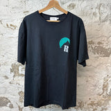 Rhude Teal Moon T-shirt Black Sz M