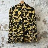 Bape Yellow Camo Shark Button Up Jacket Sz L