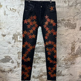 Amiri Chemist Orange Star Black Denim Sz 32