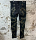 Amiri Green Camo Star Black Denim Jean Sz 36