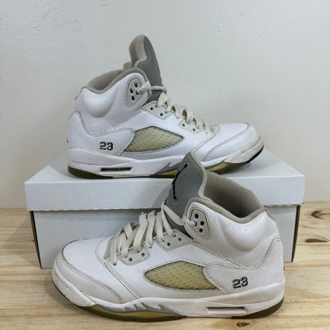 Air Jordan 5 White Metallic Sz 7Y