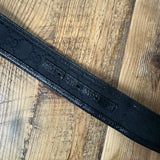 Gucci Black Leather Outlined Canvas Belt Sz 85/34