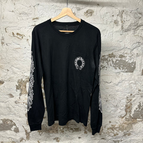 Chrome Hearts Pocket Horseshoe L/s Black Sz M