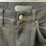 Amiri Gold Glitter Stripe Black Denim Jeans Sz 28