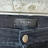 Amiri Stitched Distressed Black Denim Jeans Sz 34